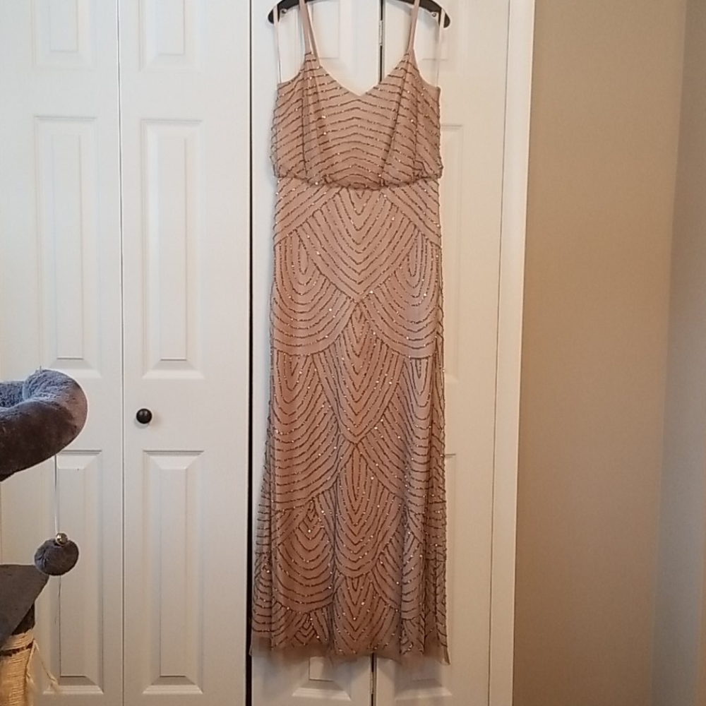 Aidriana Papell Art Deco Beaded Blouson Gown